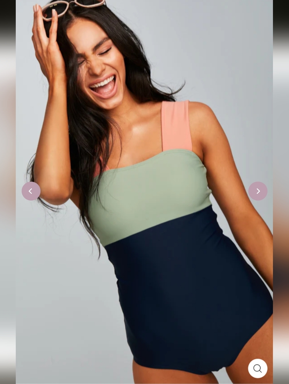 DM Fashion Square Neck Color Block One Piece - Paradise- L